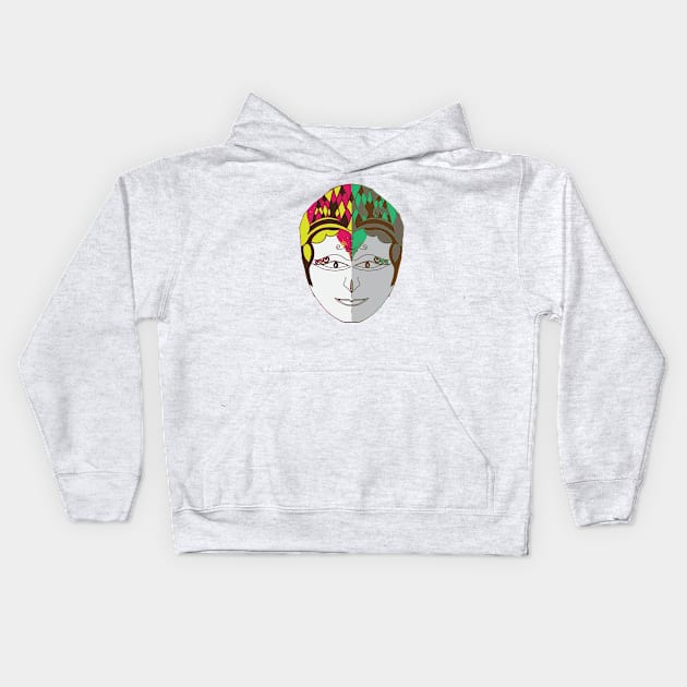 pop art of two face Kids Hoodie by tebulation